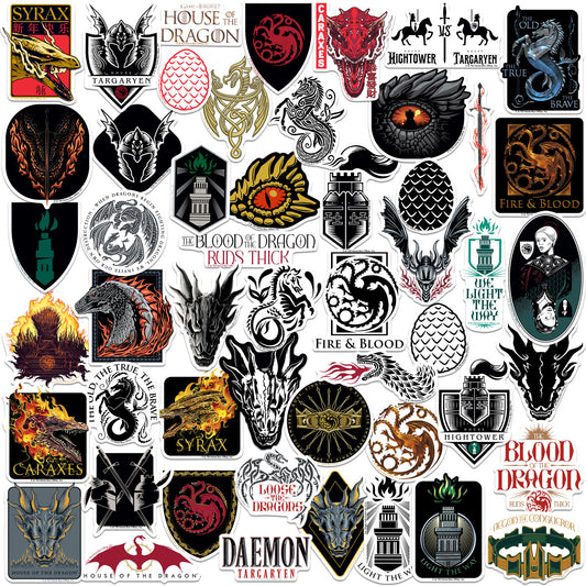 House of the Dragon Vinyl Stickers 50-Pack