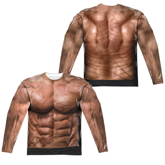 Muscle Man Funny Long Sleeve Double-Sided Sublimated Costume Adult T Shirt