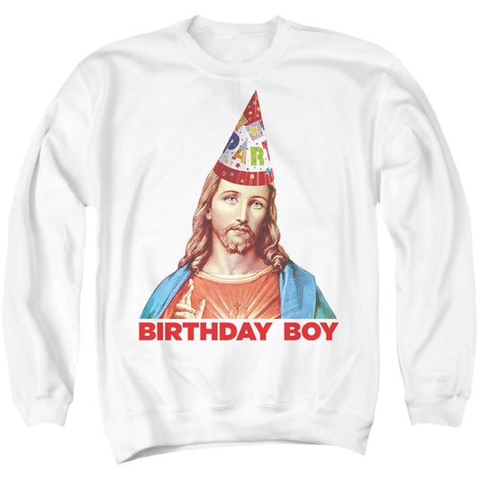 Jesus Birthday Boy White Crewneck Sweatshirt