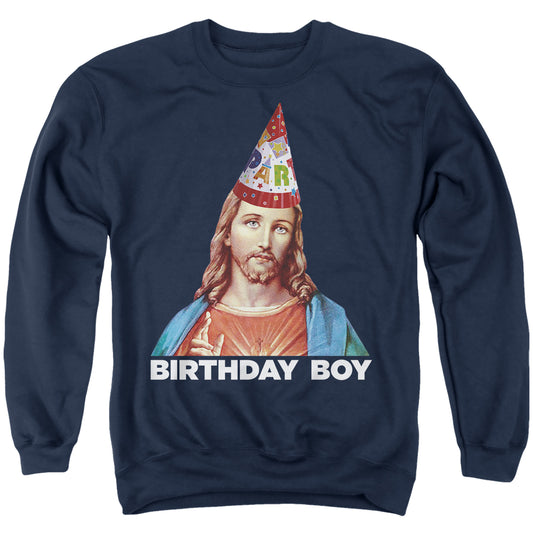 Jesus Birthday Boy Navy Crewneck Sweatshirt