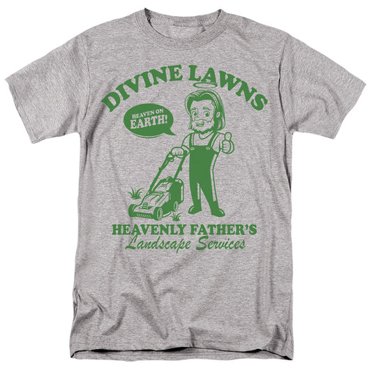 Divine Lawns Heavenly Father's Landscape Services Jesus Adult Grey T Shirt