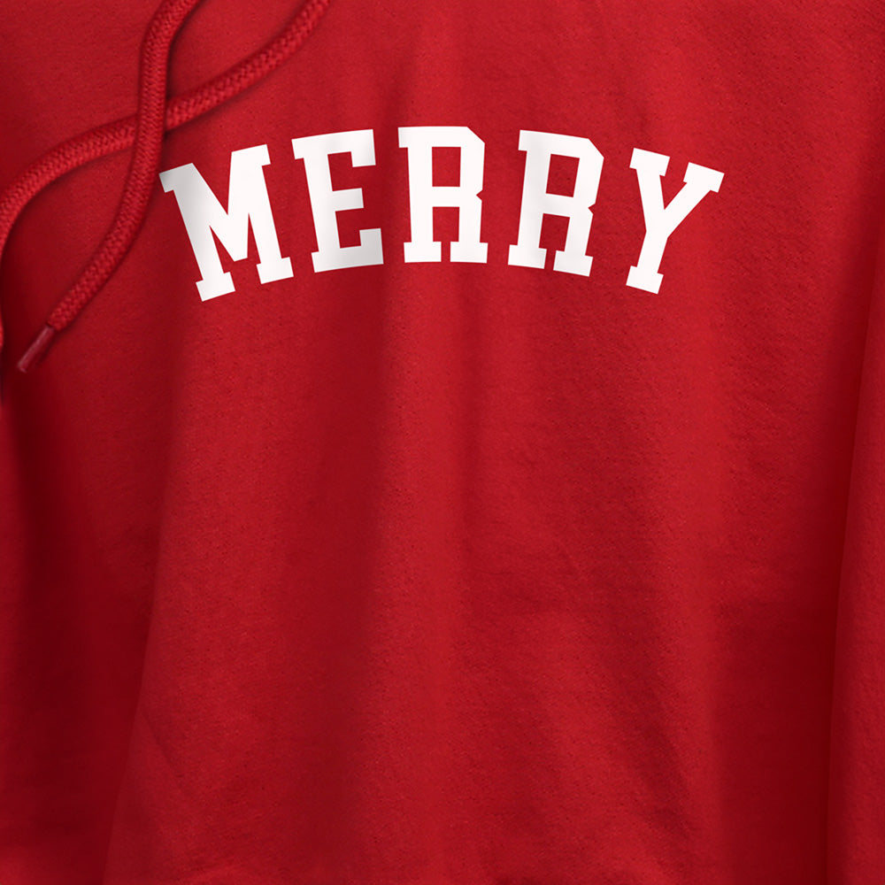 Merry Adult Women's Sweatshirt and Cropped Hoodie Red