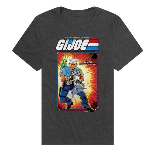 G.I. Joe Shipwreck Card Adult Unisex T Shirt Charcoal