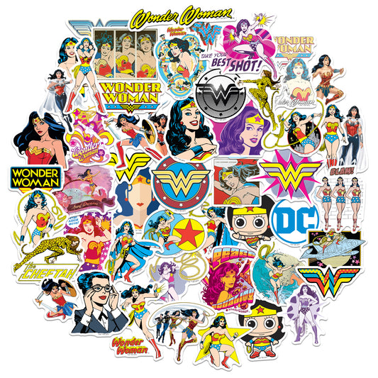Wonder Woman Vinyl Stickers 50-Pack