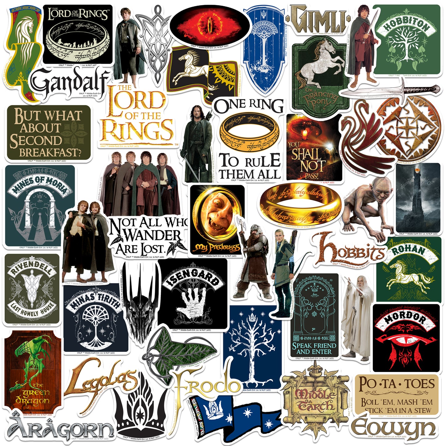 Lord of the Rings Vinyl Stickers 50-Pack