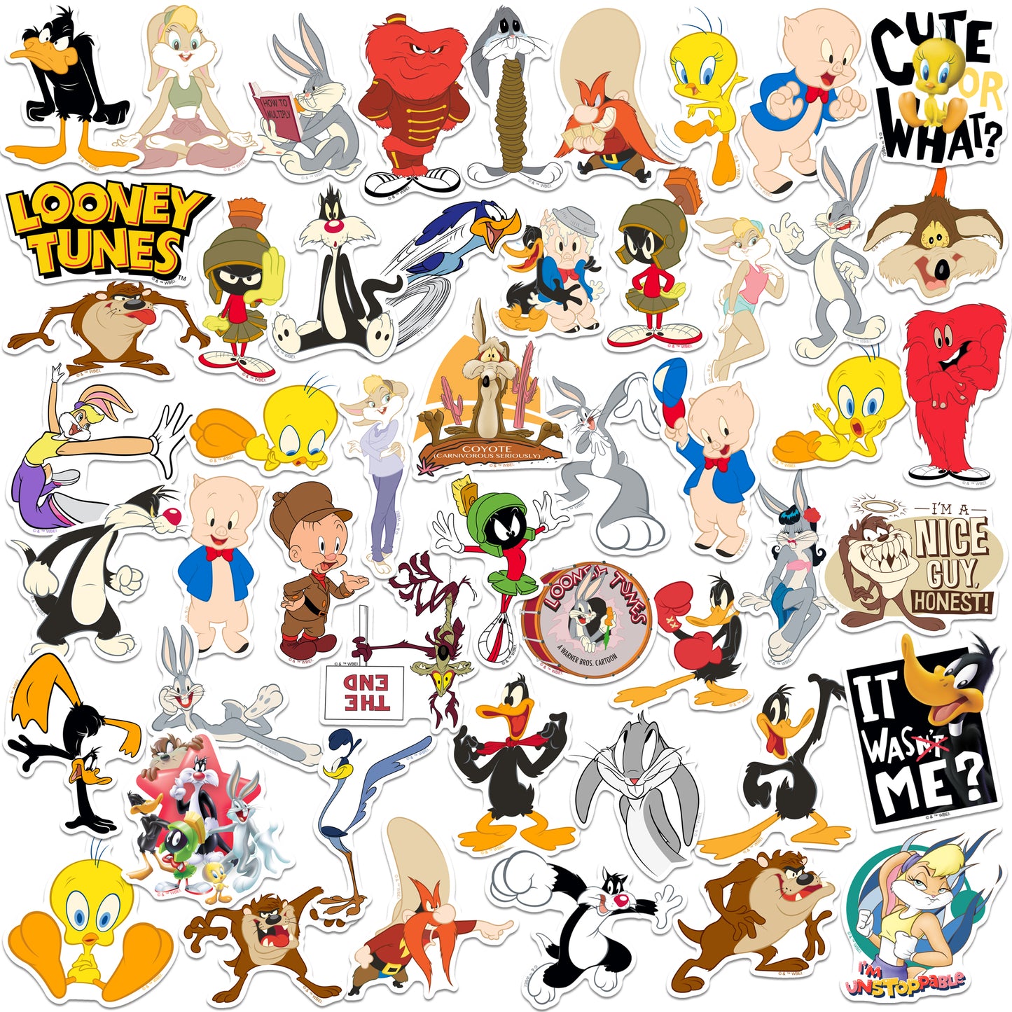 Looney Tunes Vinyl Stickers 50-Pack