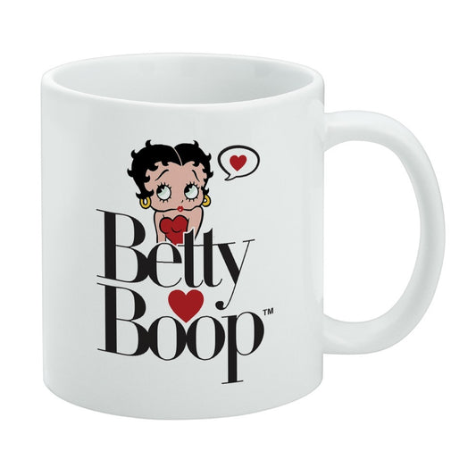 Betty Boop Heart Logo Ceramic Coffee Mug 11oz White