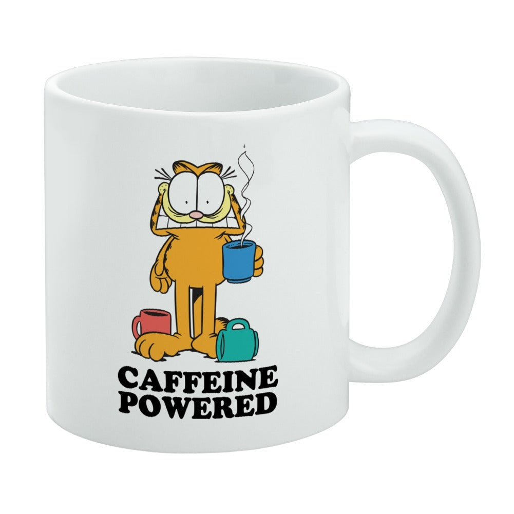 Garfield Solar Powered Caffine Powered Ceramic Coffee Mug 11oz White