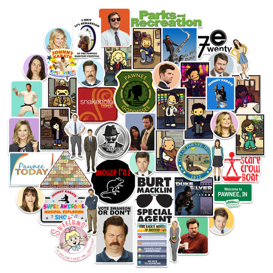 Parks and Rec Vinyl Stickers 50-Pack