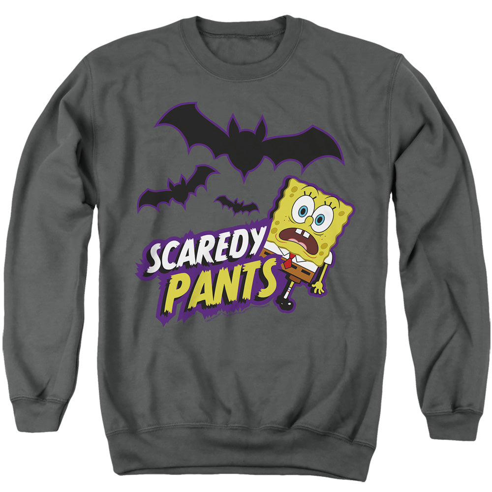 Spongebob Scaredy Pants Adult Unisex T Shirt Charcoal