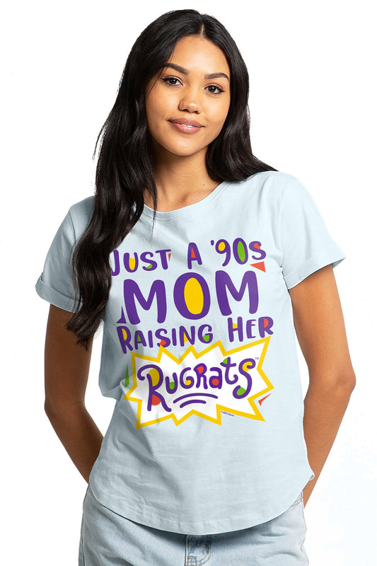 Rugrats Mother's Day 90s Mom Women's Cropped T Shirt Sky Blue