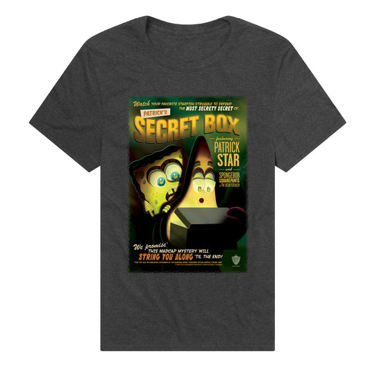 Spongebob Patrick's Secret Box Adult Unisex T Shirt Charcoal