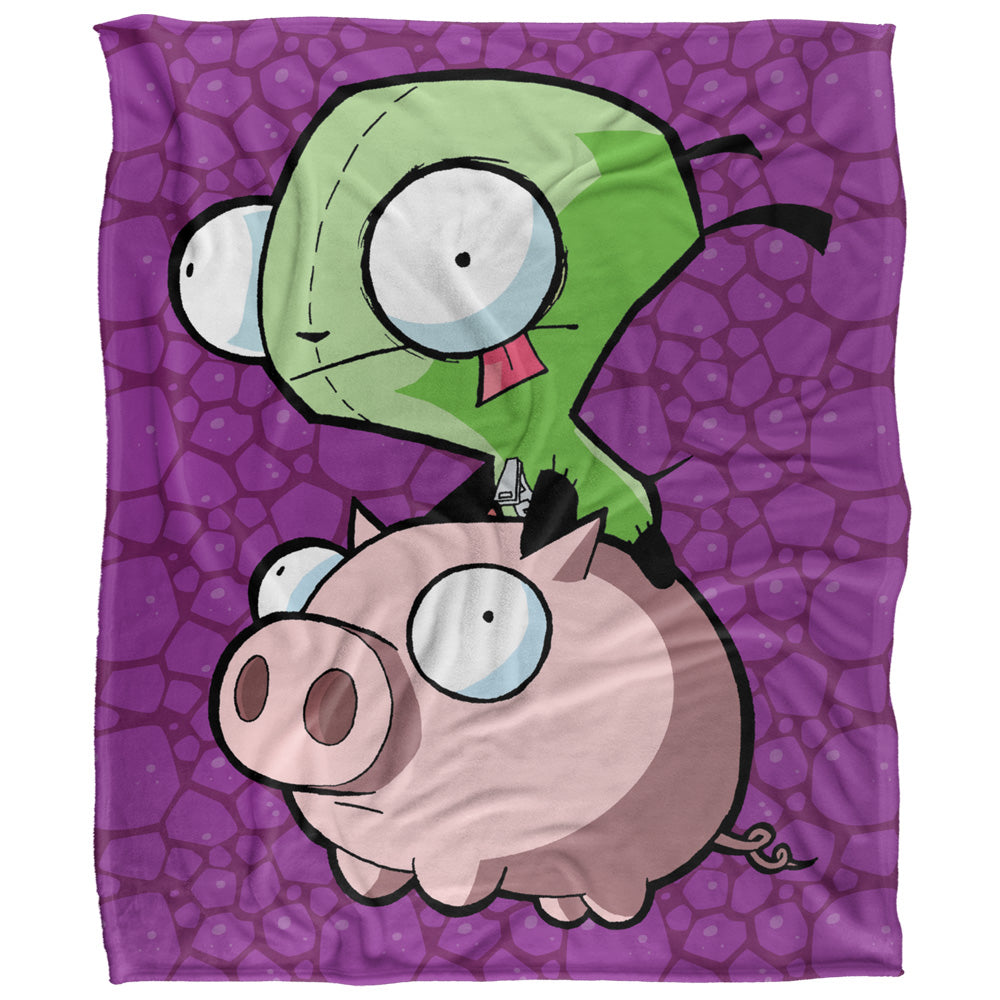 Invader Zim Pig Riding 50x60 Blanket