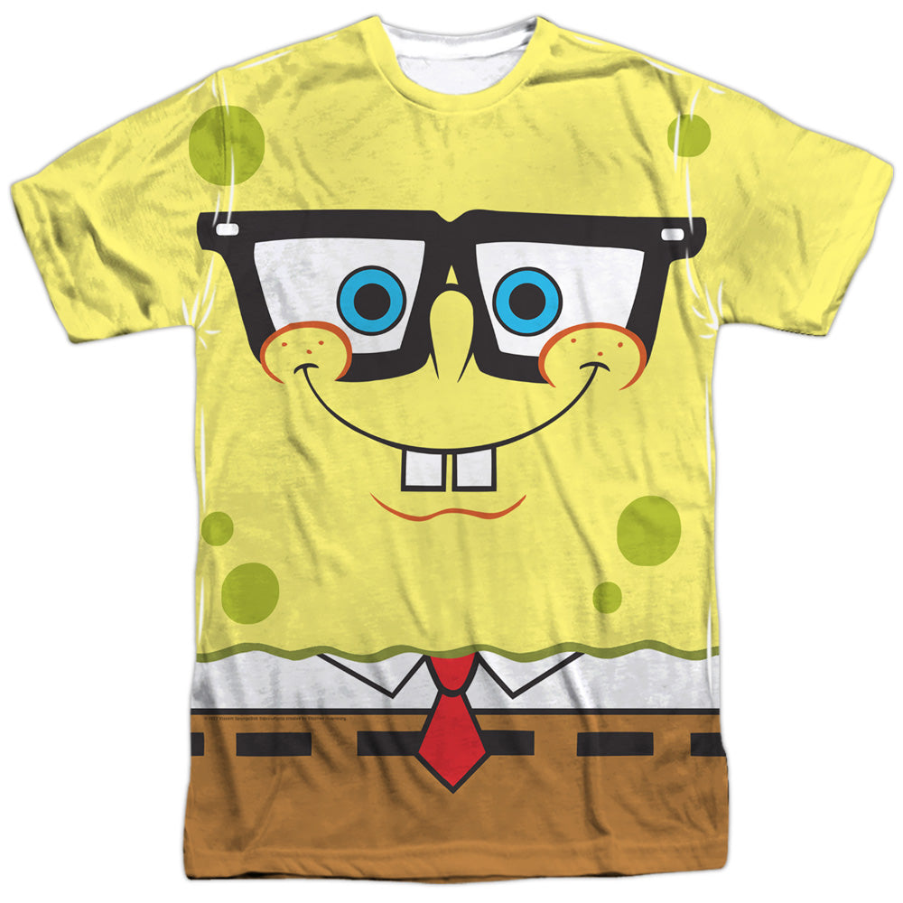 Spongebob Squarepants Nerd Face Double-Sided Sublimated Costume Adult T Shirt