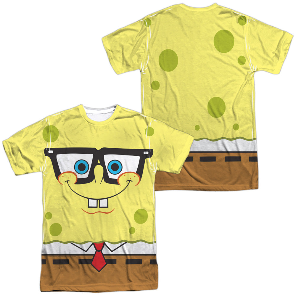 Spongebob Squarepants Nerd Face Double-Sided Sublimated Costume Adult T Shirt