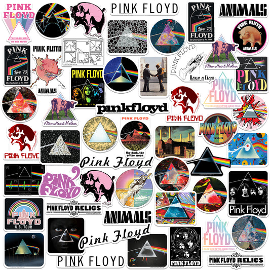 Pink Floyd Vinyl Stickers 50-Pack