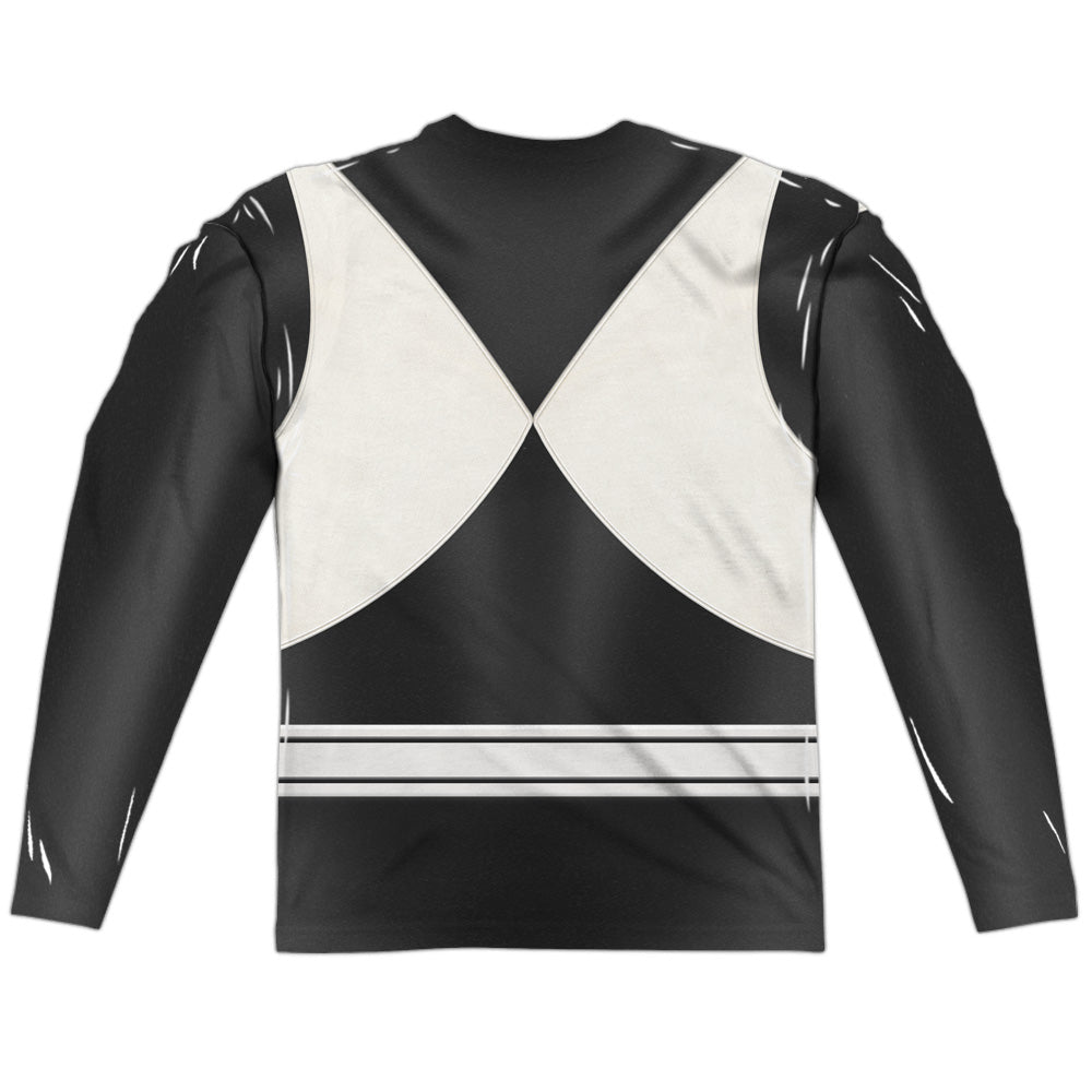 Power Rangers Black Ranger Long Sleeve Double-Sided Sublimated Costume Adult T Shirt