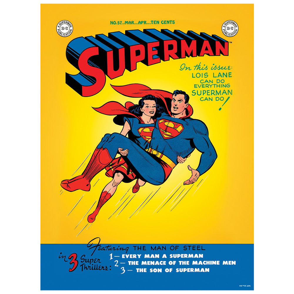 Superman and Lois Lane Retro Poster 500 Piece Jigsaw Puzzle for Adults, 16" L X 21.5" W