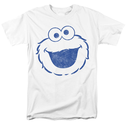 Sesame Street Cookie Monster Mono Adult Unisex T Shirt White