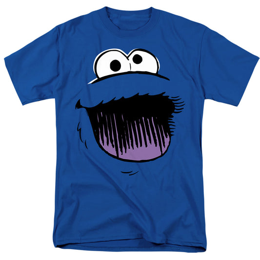 Sesame Street Cookie Monster Retro Sketch Face Adult Unisex T Shirt Royal