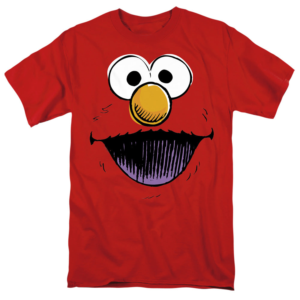 Sesame Street Elmo Retro Sketch Face Adult Unisex T Shirt Red