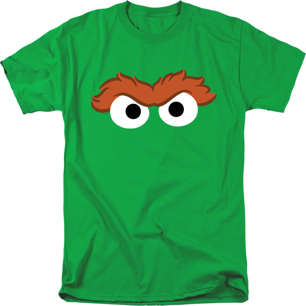 Sesame Street Oscar The Grouch Eyes Adult Unisex T Shirt Kelly Green