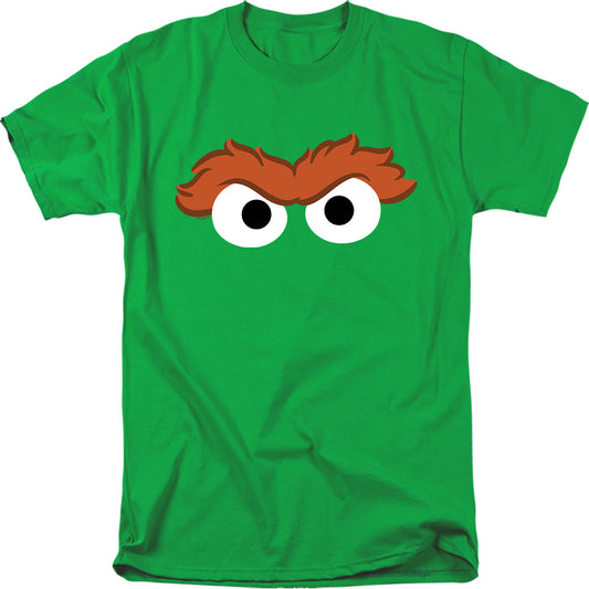 Sesame Street Oscar The Grouch Eyes Adult Unisex T Shirt Kelly Green