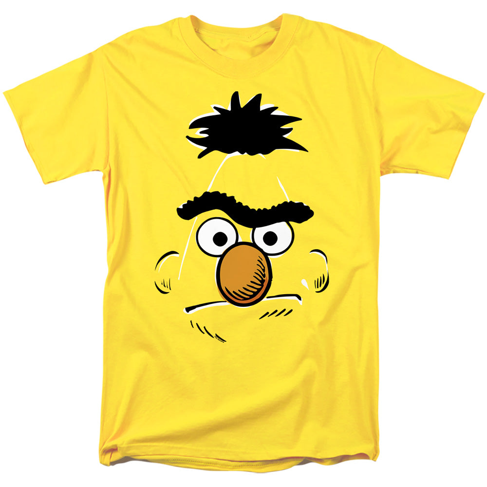 Sesame Street Bert Retro Sketch Face Adult Unisex T Shirt Yellow