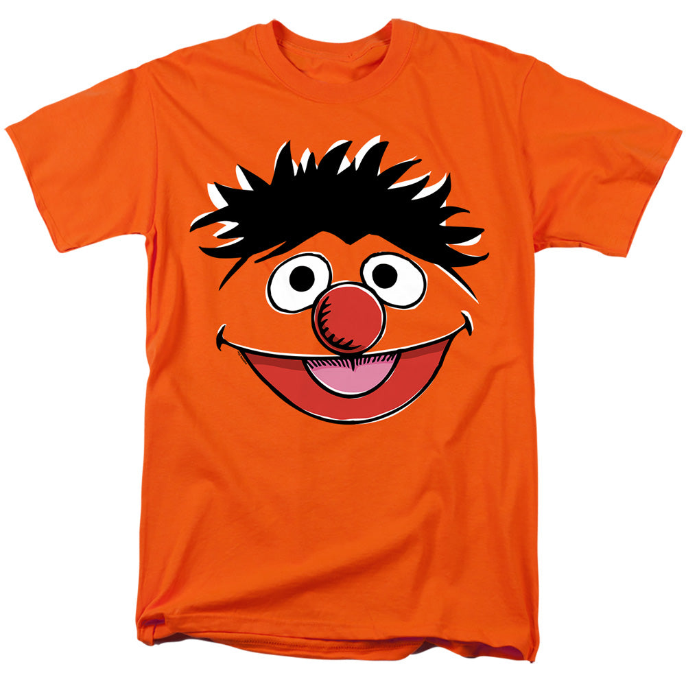 Sesame Street Ernie Retro Sketch Face Adult Unisex T Shirt Orange