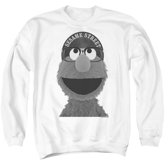 Sesame Street Elmo Lee Adult Crewneck Sweatshirt White