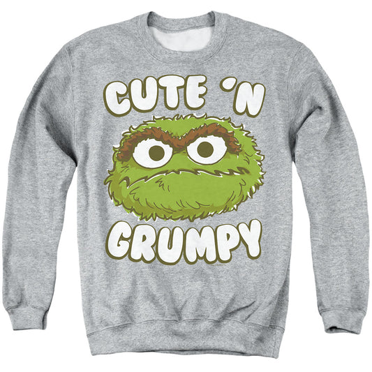 Sesame Street Cute n Grumpy Adult Crewneck Sweatshirt Grey