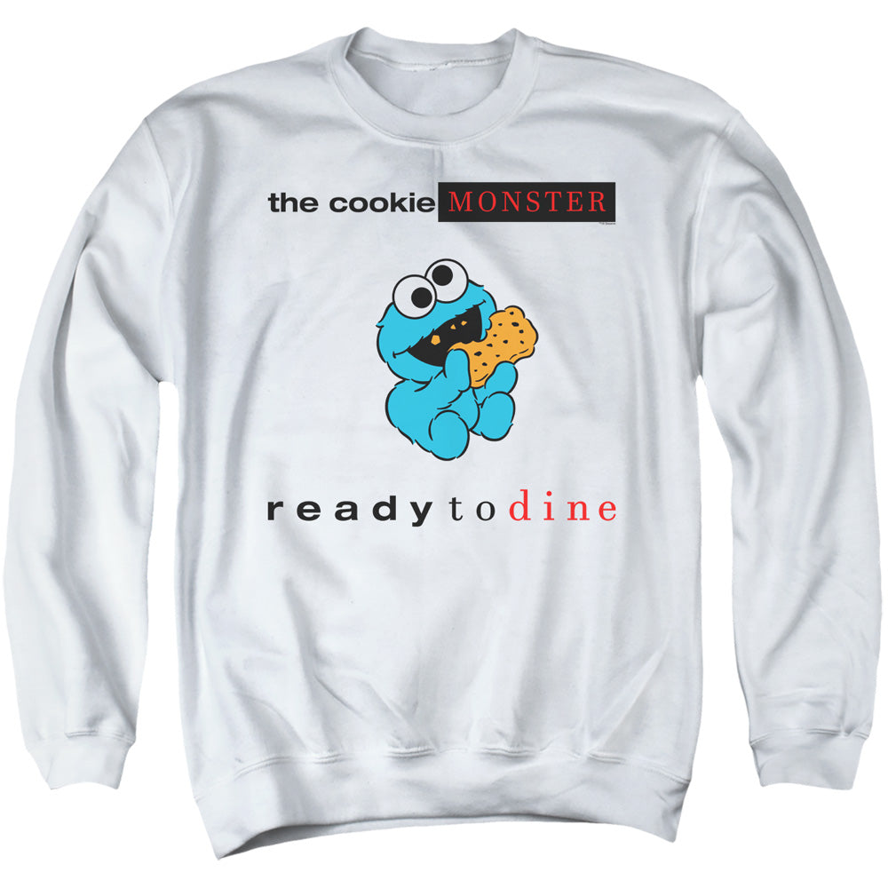 Cookie Monster Ready to Dine Sesame Street Adult Unisex T Shirt White