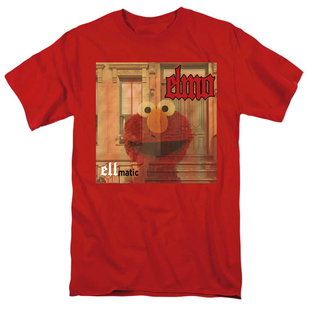 Ellmatic Elmo Sesame Street Album Cover Adult Unisex T Shirt Red