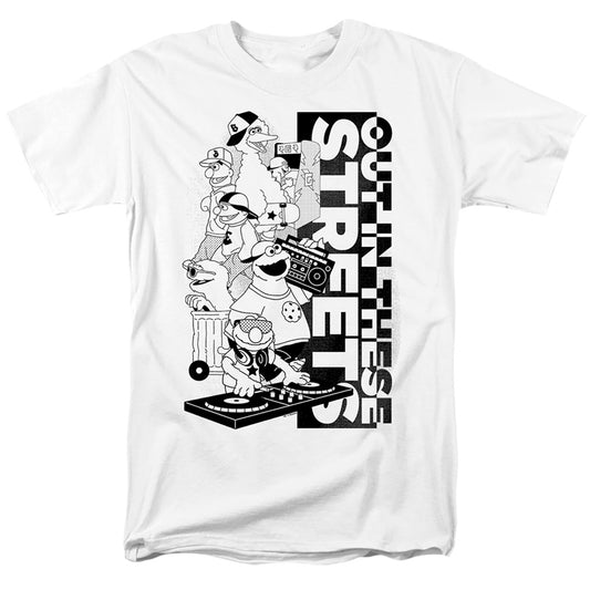 Sesame Street Out In These Streets Adult Unisex T Shirt White