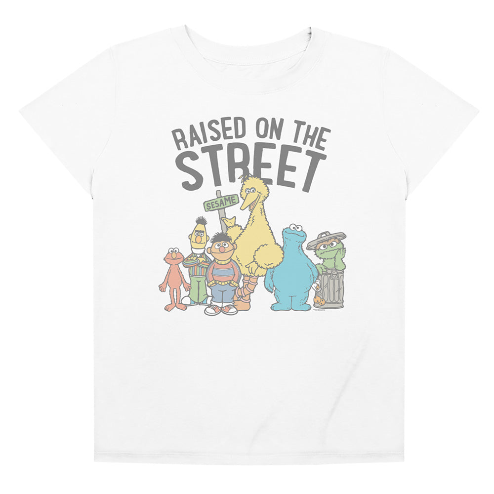 Sesame Street Raised On The Street Women's Loose T Shirt White