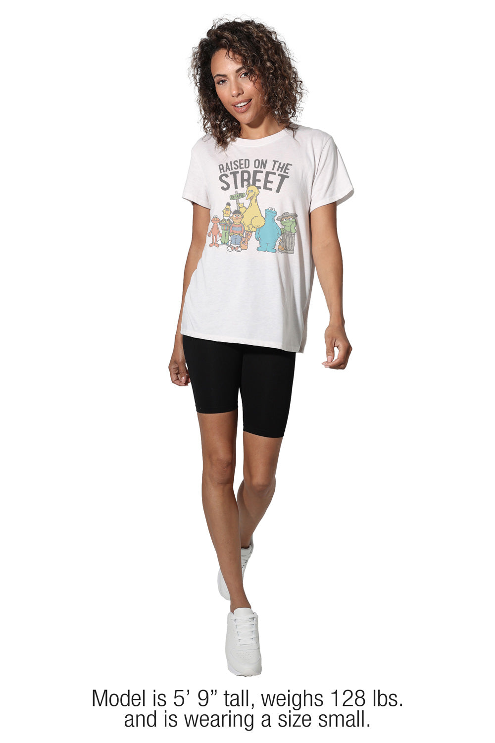 Sesame Street Raised On The Street Women's Loose T Shirt White