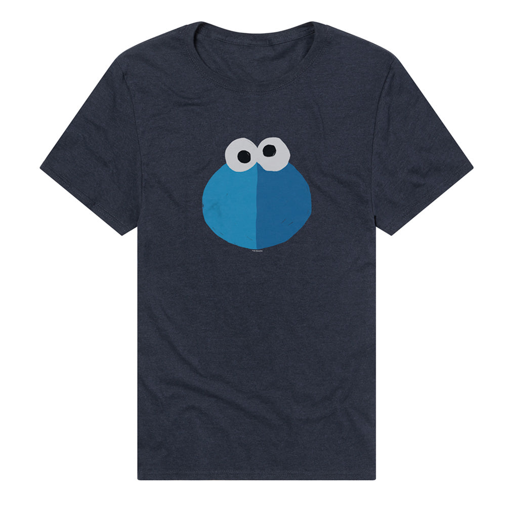 Cookie Monster Big Face Adult T Shirt Navy