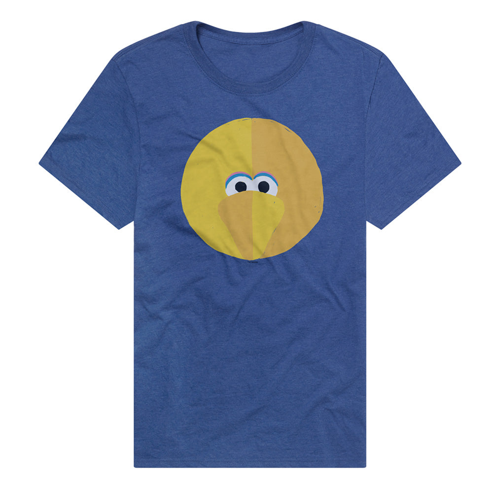 Big Bird Big Face Adult T Shirt Blue