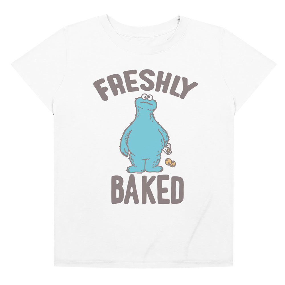 Sesame Street Cookie Monster Freshly Baked Women's Loose T Shirt White