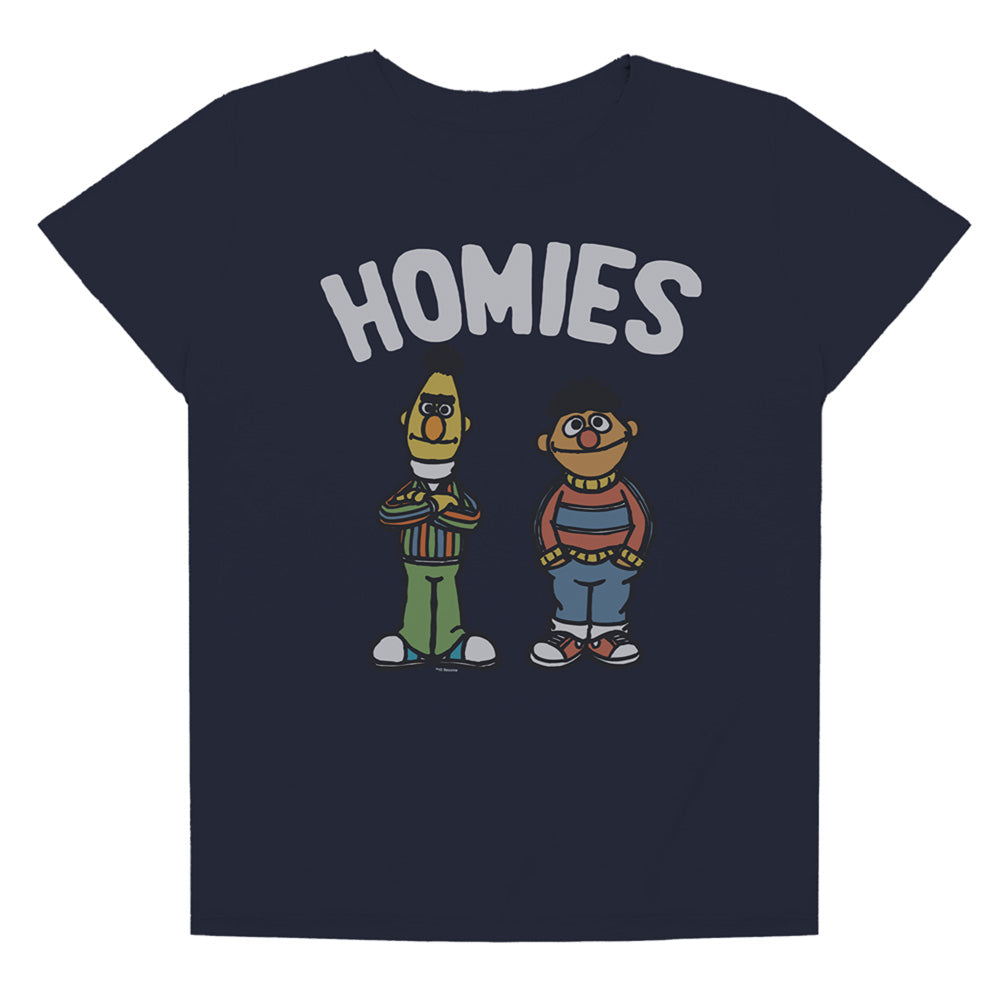 Sesame Street Bert and Ernie Homies Women's Loose T Shirt Navy