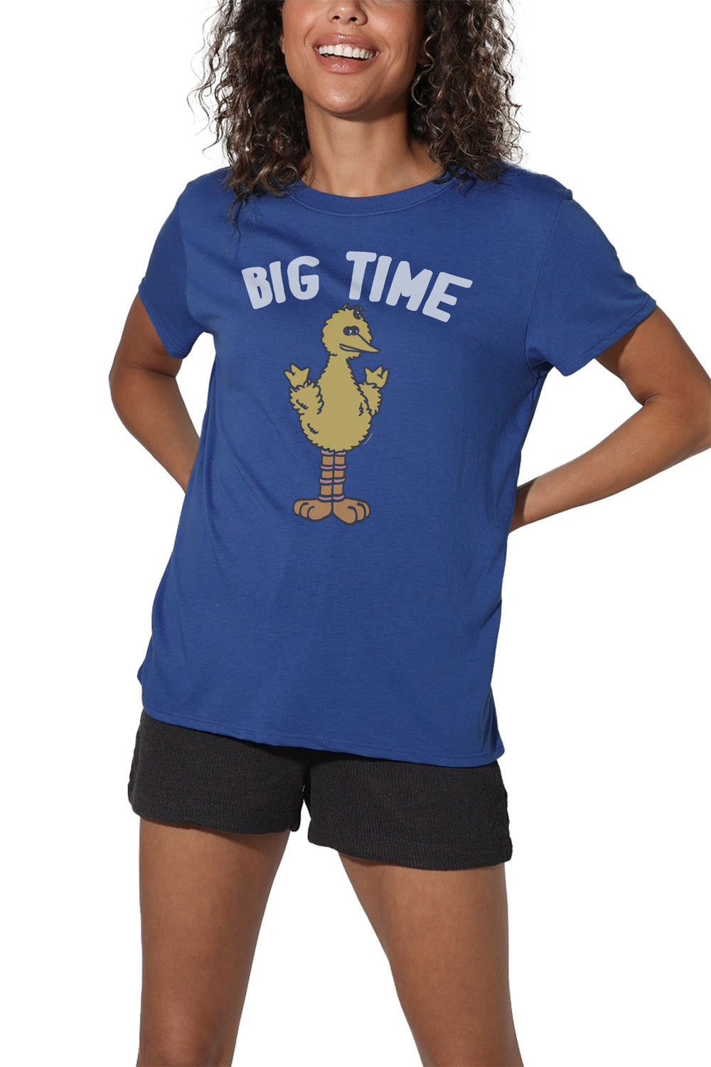 Sesame Street Big Bird Women's Loose T Shirt Royal Blue