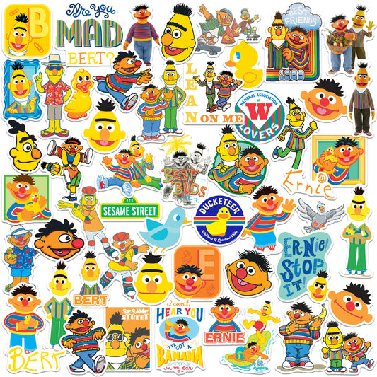 Bert & Ernie Vinyl Stickers 50-Pack