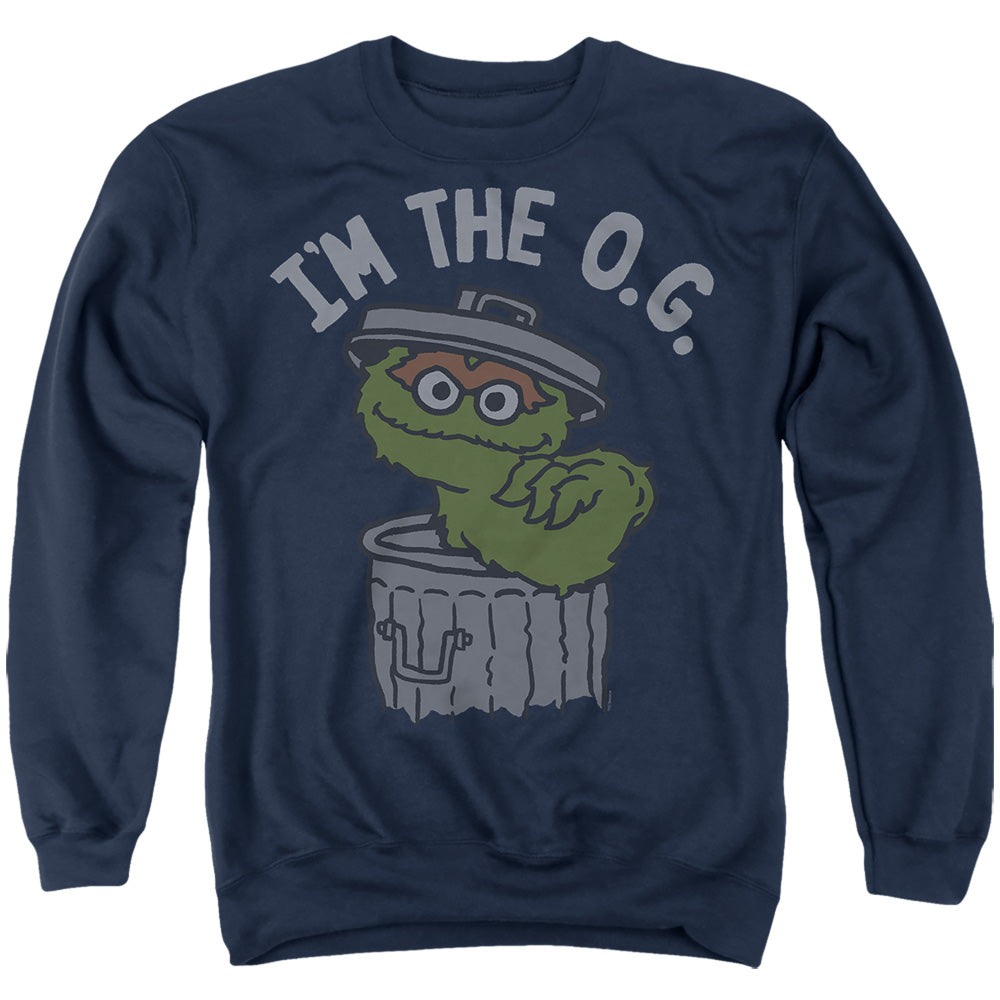 Sesame Street Oscar The Grouch I'm The O.G T Shirt and Crewneck Navy