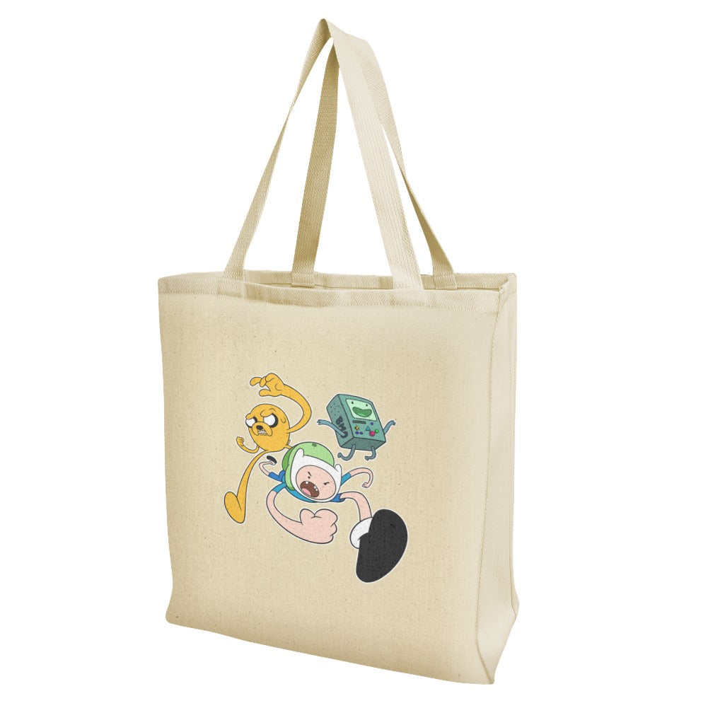 Adventure Time Finn and Jake Attack Friends Grocery Travel Reusable Tote Bag