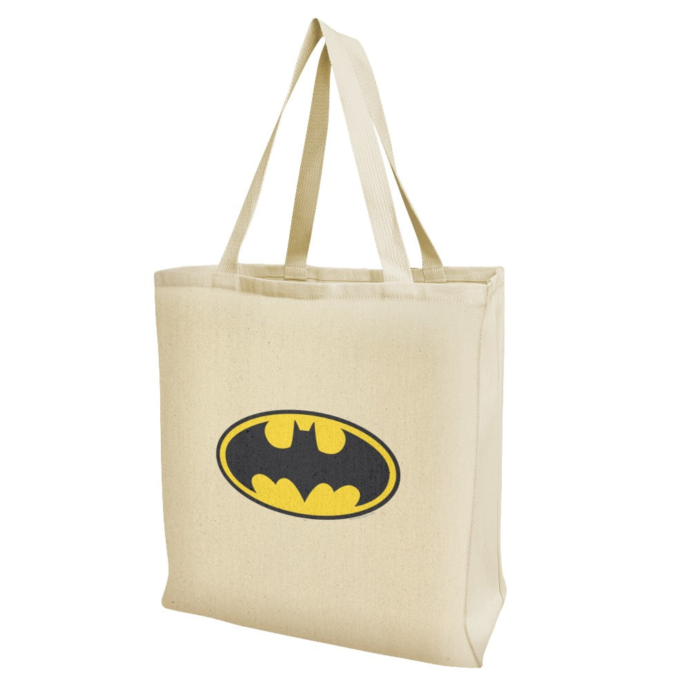 Batman Classic Bat Shield Logo Grocery Travel Reusable Tote Bag