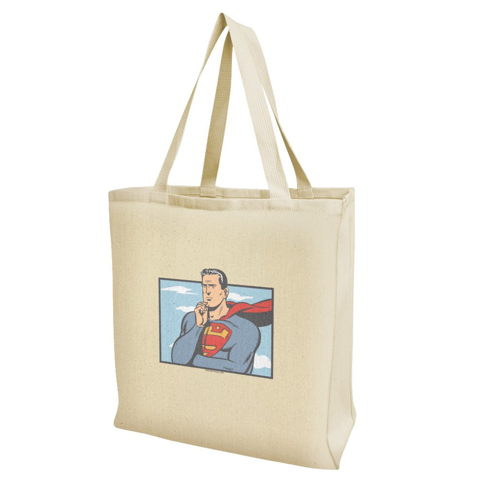 Superman Thinking Grocery Travel Reusable Tote Bag