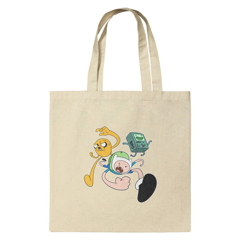 Adventure Time Finn and Jake Attack Friends Grocery Travel Reusable Tote Bag