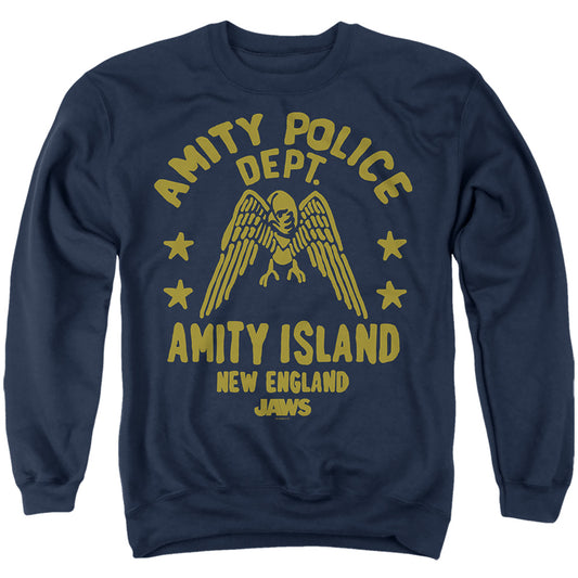 Jaws Amity Blues Adult Crewneck Sweatshirt Navy