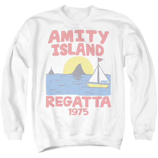 Jaws Death Race Adult Crewneck Sweatshirt White