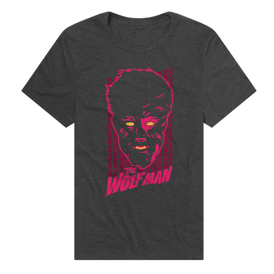 Universal Monsters Wolfman Neon Adult Unisex T Shirt Charcoal